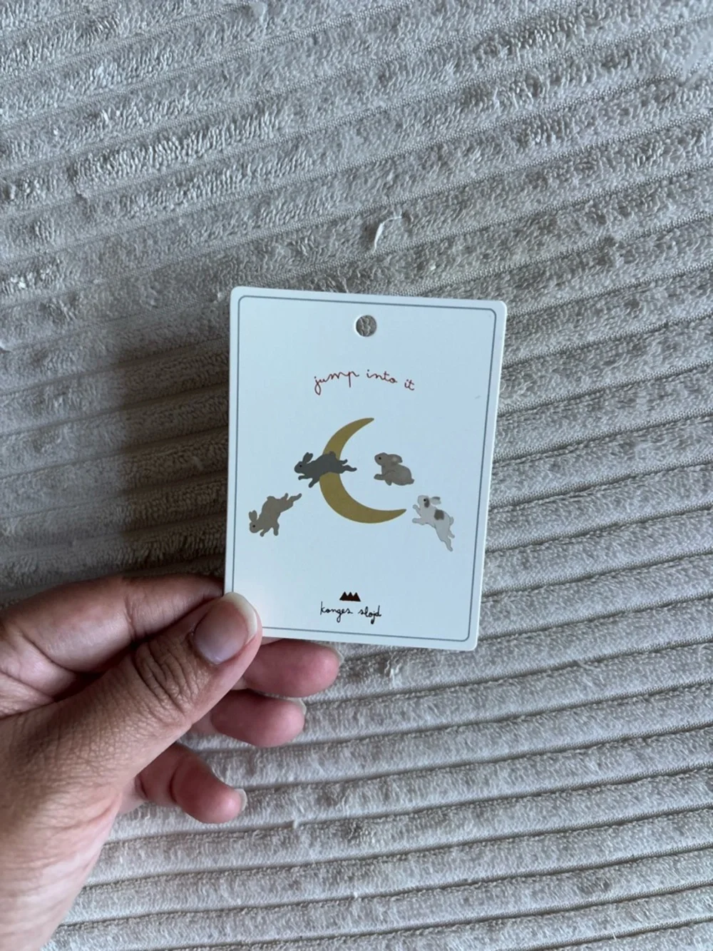 Konges Sloejd Neutral Cotton Hanging Mobile with Gold and Beige Accents